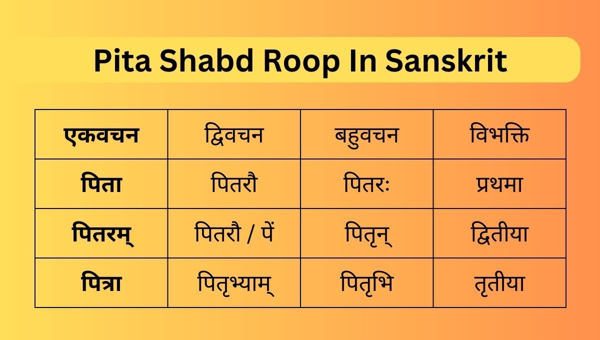Pita Shabd Roop In Sanskrit