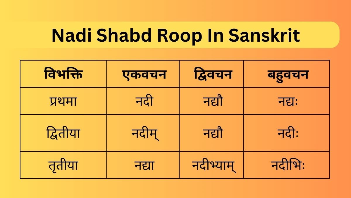 Nadi Shabd Roop in Sanskrit
