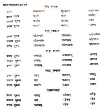 path dhatu roop in sanskrit