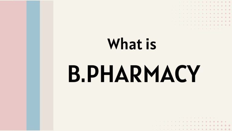 This image is about a poster spelling out"what is B.pharmacy" with vectors