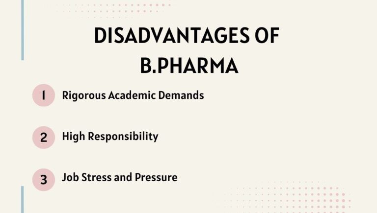 this image shows few disadvantages of B-pharmacy.