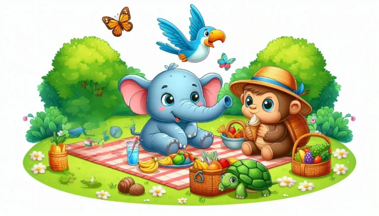 This image is about "The Elephant and Friends Story".