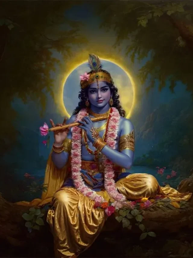 In This Image Describe The Lord Shri Krishna